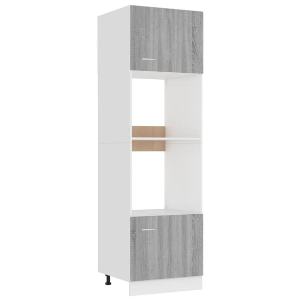 Kaappi mikroaaltouunille harmaa Sonoma 60x57x207cm tekninen puu