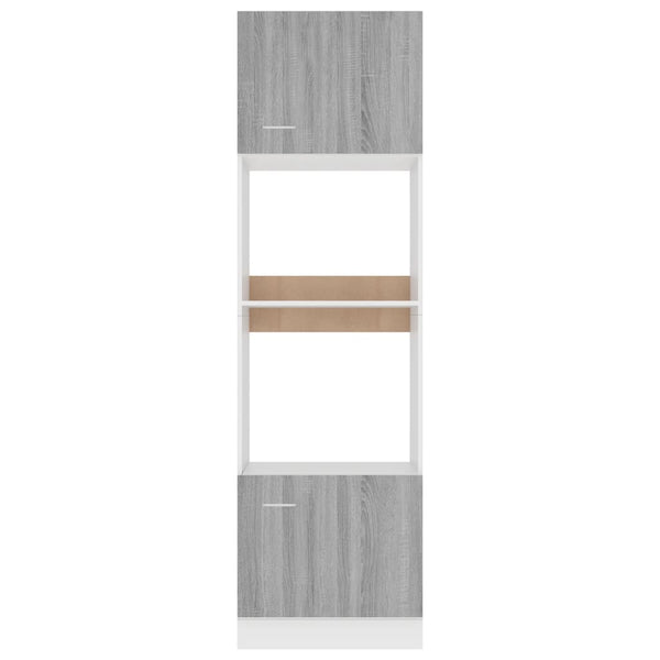 Kaappi mikroaaltouunille harmaa Sonoma 60x57x207cm tekninen puu