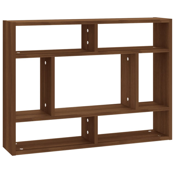 Seinähylly ruskea tammi 75x16x55 cm tekninen puu