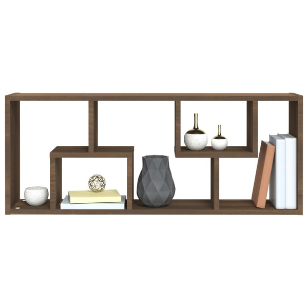 Seinähylly ruskea tammi 36x16x90 cm tekninen puu