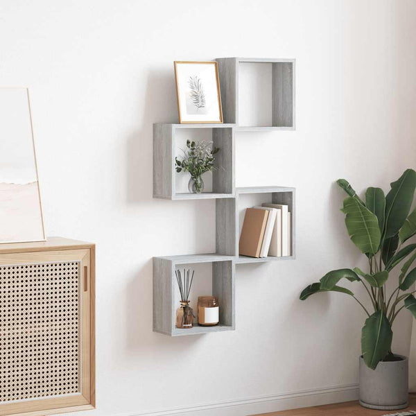 Harmaa sonoma wall cube hyllyt Annemona 30x15x30cm (4 kpl)