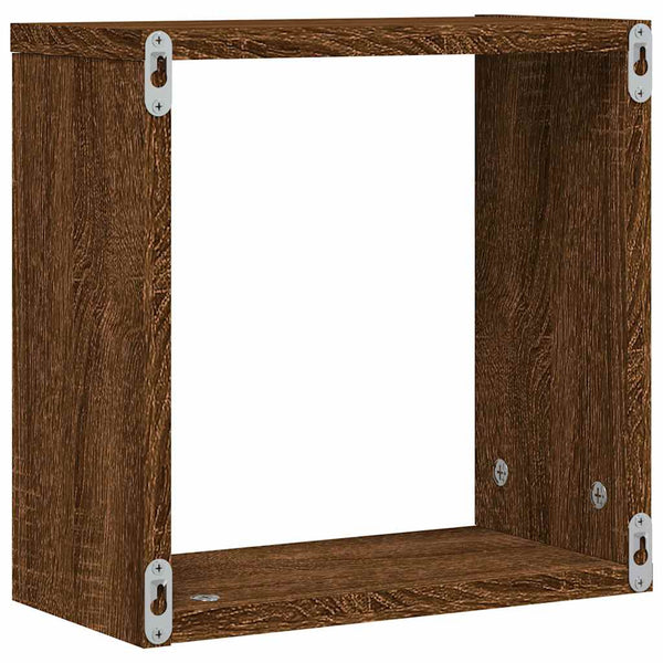 Ruskea tammi kuutioseinähyllyt Annemona 30x15x30cm (4 kpl)