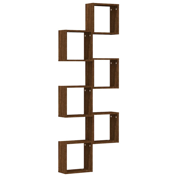 Ruskea tammi kuutioseinähyllyt Annemona 30x15x30cm (6 kpl)