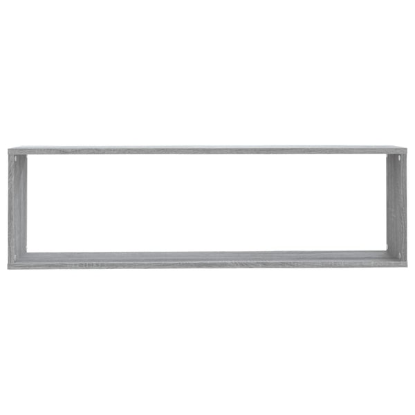 Seinäkuutiohyllyt 2 kpl harmaa Sonoma 100x15x30 cm tekninen puu