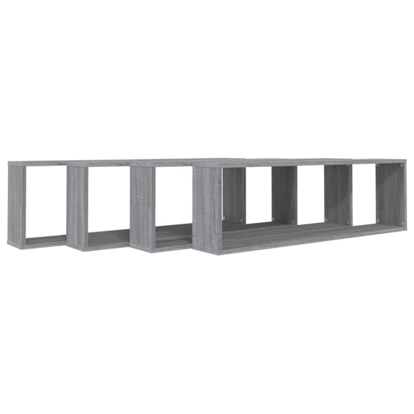Harmaa seinäkuutiohyllyt Nelucu 100x15x30cm (4 kpl sonoma puinen)