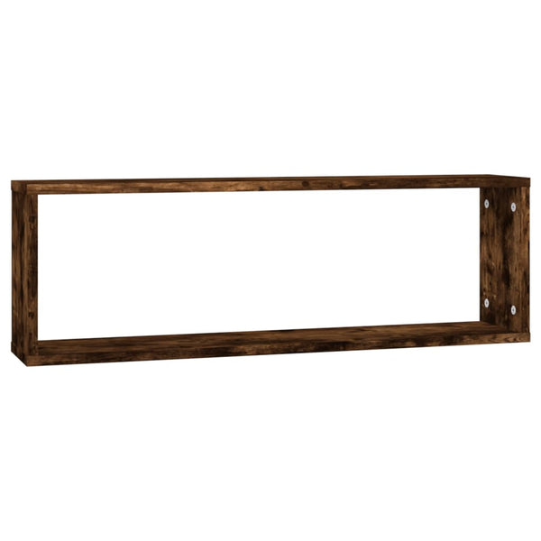 Seinäkuutiohyllyt 4 kpl savutammi 80x15x26,5 cm tekninen puu