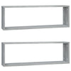 Seinäkuutiohylly 2 kpl harmaa Sonoma 80x15x26,5 cm tekninen puu