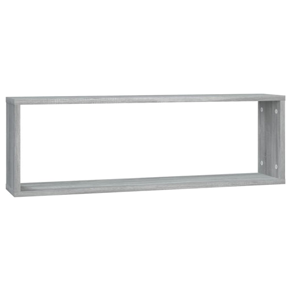 Seinäkuutiohylly 2 kpl harmaa Sonoma 80x15x26,5 cm tekninen puu