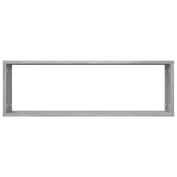Seinäkuutiohylly 2 kpl harmaa Sonoma 80x15x26,5 cm tekninen puu