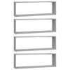 Seinäkuutiohylly 4 kpl harmaa Sonoma 80x15x26,5 cm tekninen puu