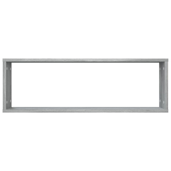 Seinäkuutiohylly 4 kpl harmaa Sonoma 80x15x26,5 cm tekninen puu