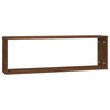 Seinäkuutiohyllyt 2 kpl ruskea tammi 80x15x26,5 cm tekninen puu
