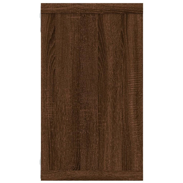 Seinäkuutiohyllyt 2 kpl ruskea tammi 80x15x26,5 cm tekninen puu