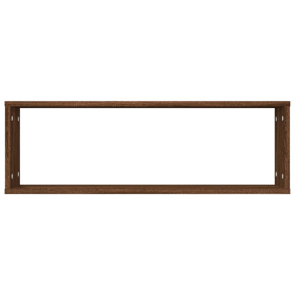 Seinäkuutiohyllyt 4 kpl ruskea tammi 80x15x26,5 cm tekninen puu