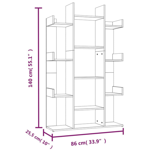 Kirjahylly harmaa Sonoma 86x25,5x140 cm tekninen puu