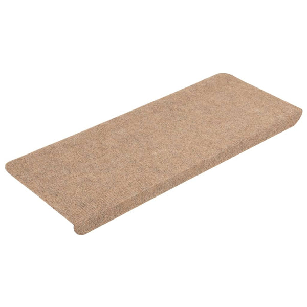 Itsekiinnittyvät porrasmatot 15 kpl 65x24,5x3,5 cm beige