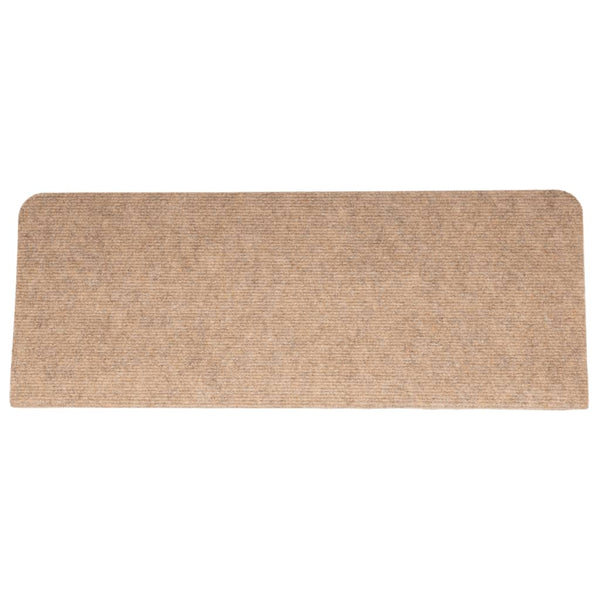 Itsekiinnittyvät porrasmatot 15 kpl 65x24,5x3,5 cm beige