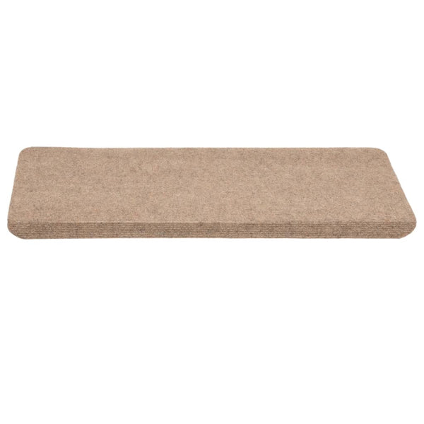 Itsekiinnittyvät porrasmatot 15 kpl 65x24,5x3,5 cm beige