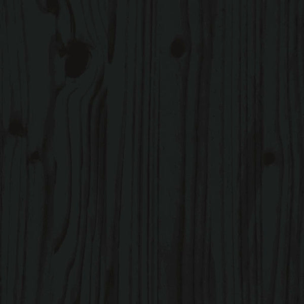 Sängynrunko musta täysi mänty 200x200 cm