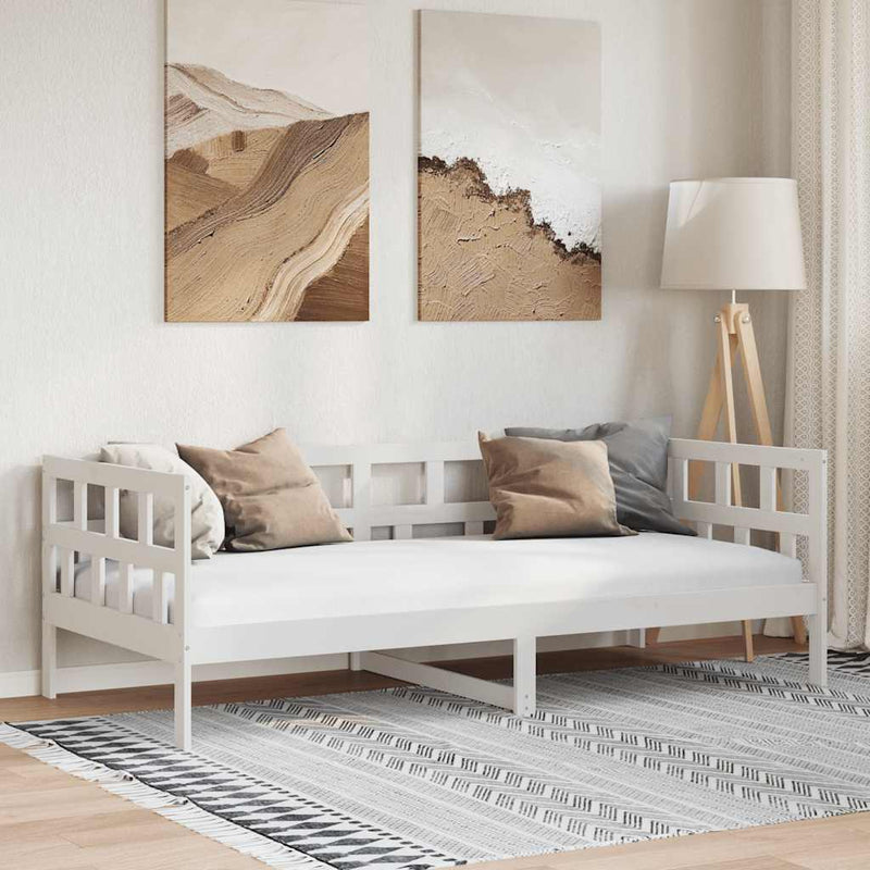 Sohvasänky valkoinen täysi mänty 90x200 cm