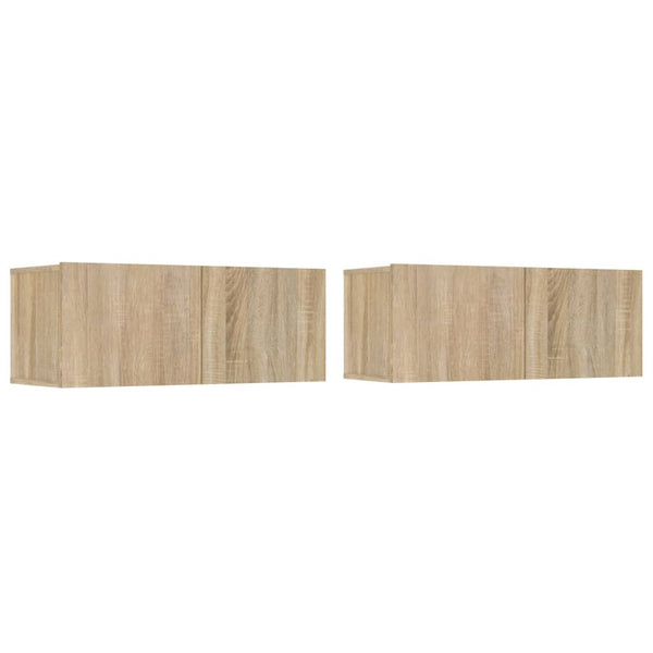 TV-seinäkaapit 2 kpl Sonoma-tammi 80x30x30 cm tekninen puu