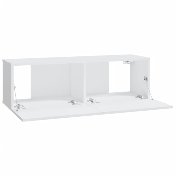TV-seinäkaapit 2 kpl valkoinen 100x30x30 cm tekninen puu