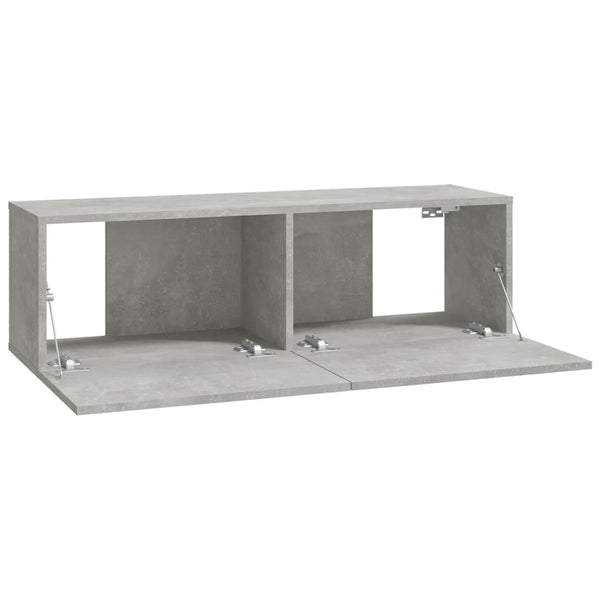 TV-seinäkaapit 2 kpl betoninharmaa 100x30x30 cm tekninen puu