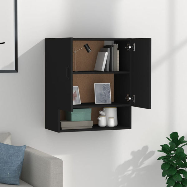 Seinäkaappi musta 60x31x70 cm tekninen puu