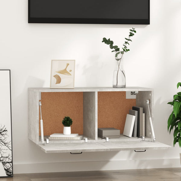 Seinäkaappi betoninharmaa 80x36,5x35 cm tekninen puu