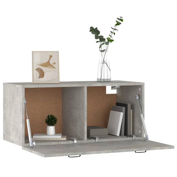 Seinäkaappi betoninharmaa 80x36,5x35 cm tekninen puu