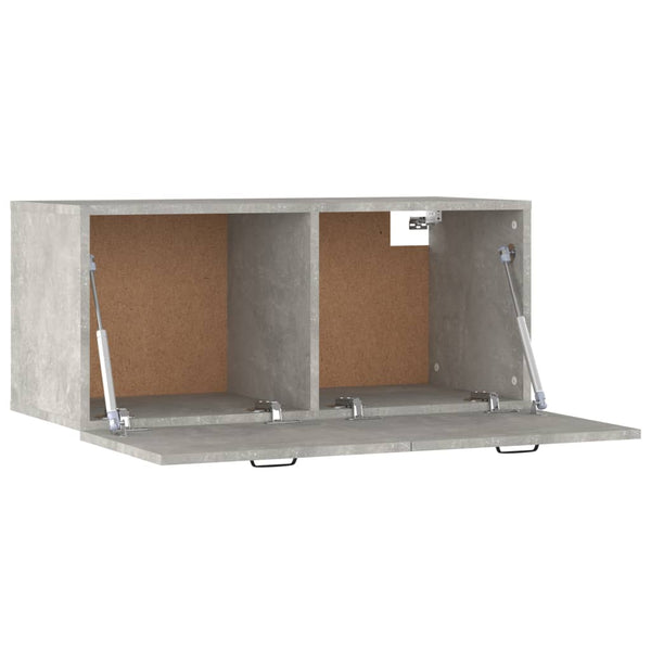 Seinäkaappi betoninharmaa 80x36,5x35 cm tekninen puu