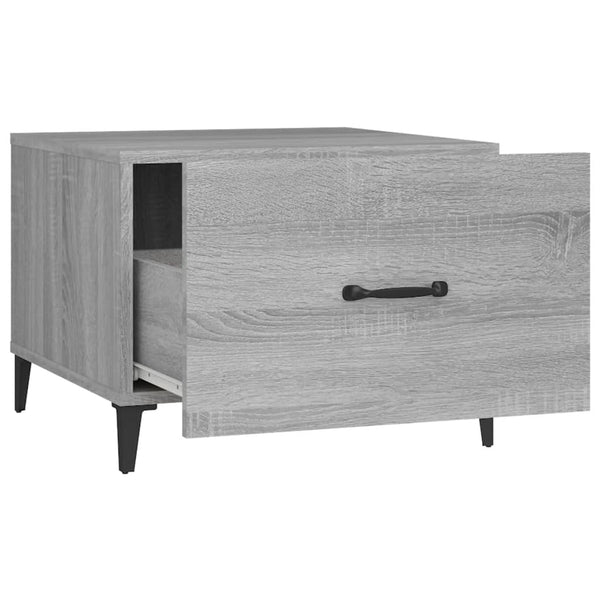 Sohvapöydät metallijaloilla 2 kpl harmaa Sonoma 50x50x40 cm