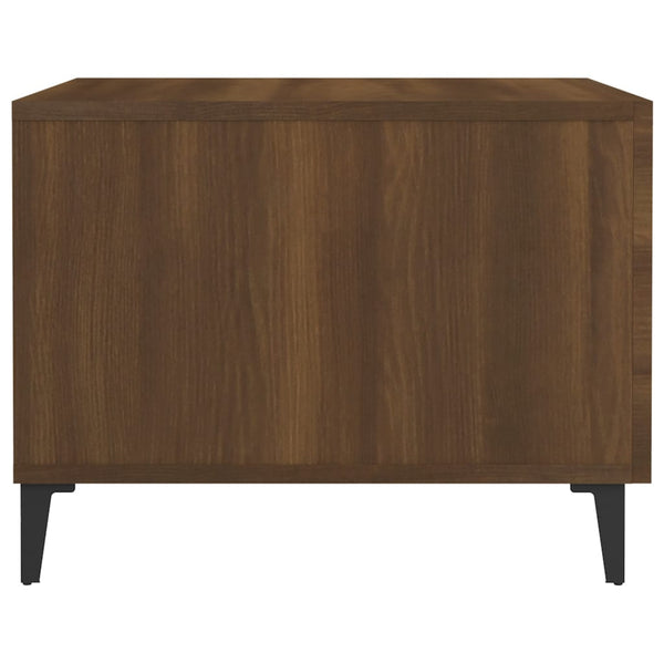 Sohvapöydät metallijaloilla 2 kpl ruskea tammi 50x50x40 cm