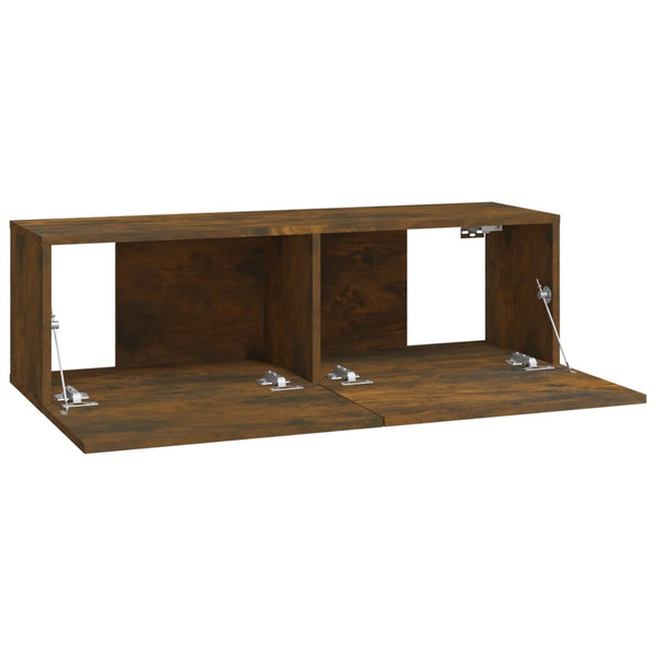 TV-seinäkaappi 2 kpl savutammi 100x30x30 cm tekninen puu