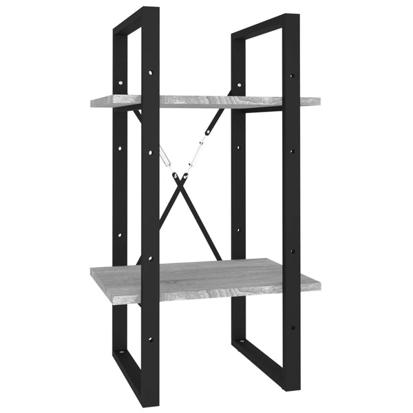 2-kerroksinen Kirjahylly harmaa Sonoma 40x30x70 cm tekninen puu