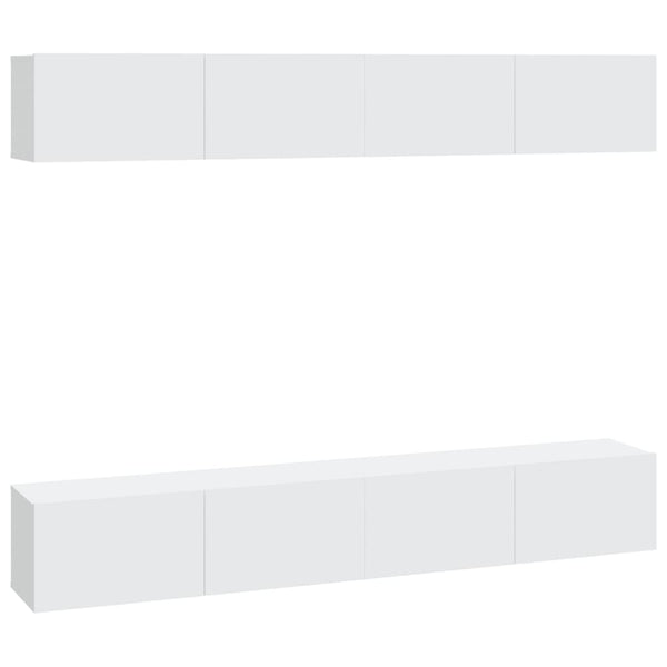 TV-seinäkaapit 4 kpl valkoinen 100x30x30 cm