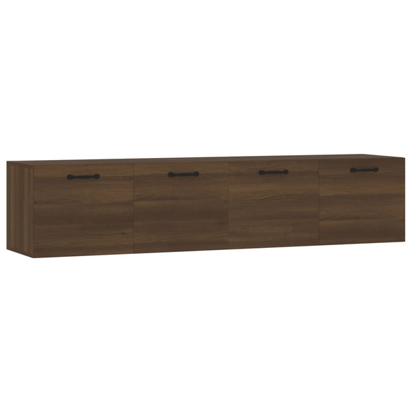 Seinäkaapit 2 kpl ruskea tammi 60x36,5x35 cm tekninen puu