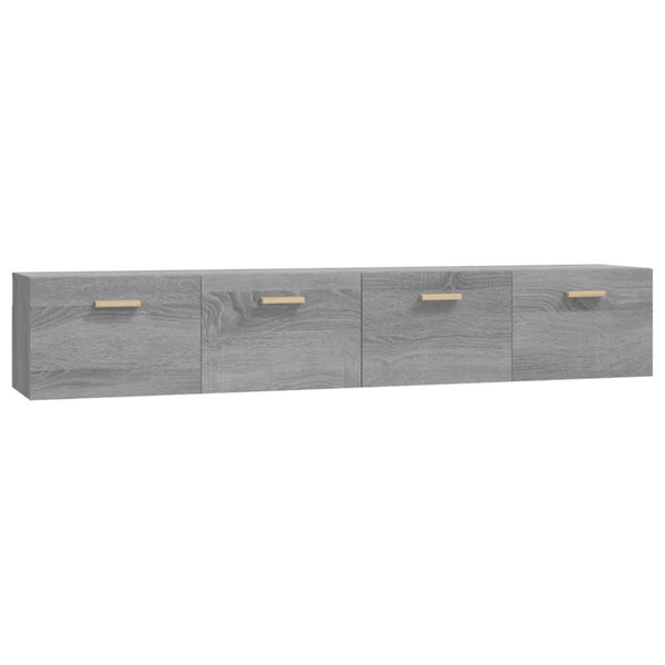 Seinäkaapit 2 kpl harmaa Sonoma 100x36,5x35 cm tekninen puu