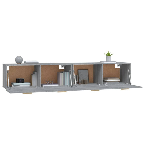 Seinäkaapit 2 kpl harmaa Sonoma 100x36,5x35 cm tekninen puu