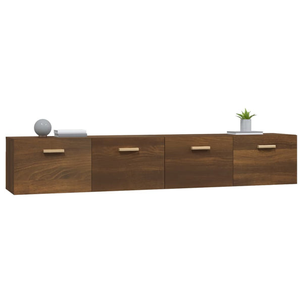 Seinäkaapit 2 kpl ruskea tammi 100x36,5x35 cm tekninen puu