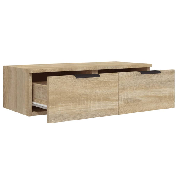 Seinäkaapit 2 kpl Sonoma-tammi 68x30x20 cm tekninen puu