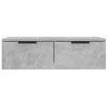 Seinäkaapit 2 kpl betoninharmaa 68x30x20 cm tekninen puu