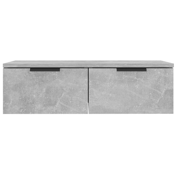 Seinäkaapit 2 kpl betoninharmaa 68x30x20 cm tekninen puu