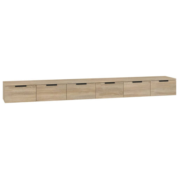 Seinäkaapit 2 kpl Sonoma-tammi 102x30x20 cm tekninen puu