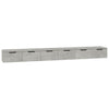 Seinäkaapit 2 kpl betoninharmaa 102x30x20 cm tekninen puu