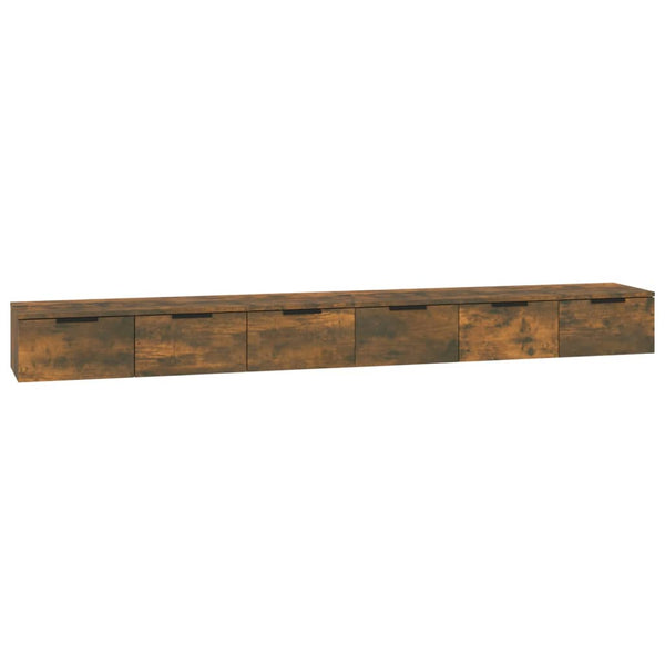 Seinäkaapit 2 kpl savutammi 102x30x20 cm tekninen puu