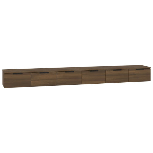 Seinäkaapit 2 kpl ruskea tammi 102x30x20 cm tekninen puu
