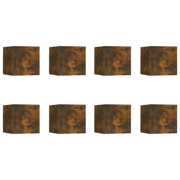 Seinäkiinnitettävät TV-kaapit 8 kpl savutammi 30,5x30x30 cm