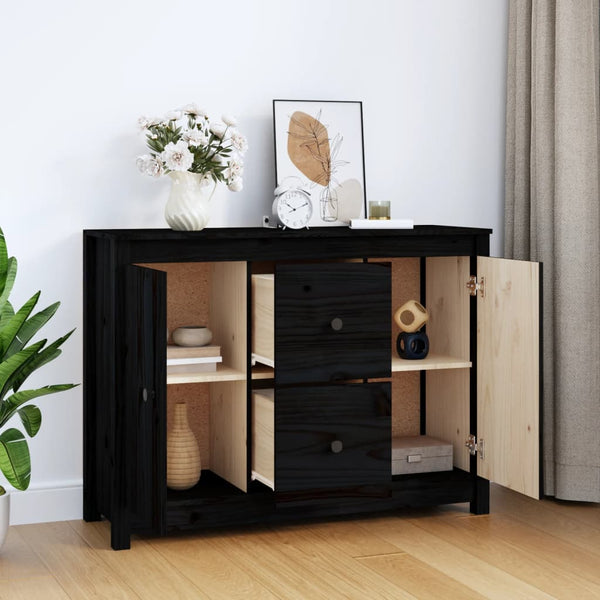 Senkki musta 100x35x74 cm täysi mänty