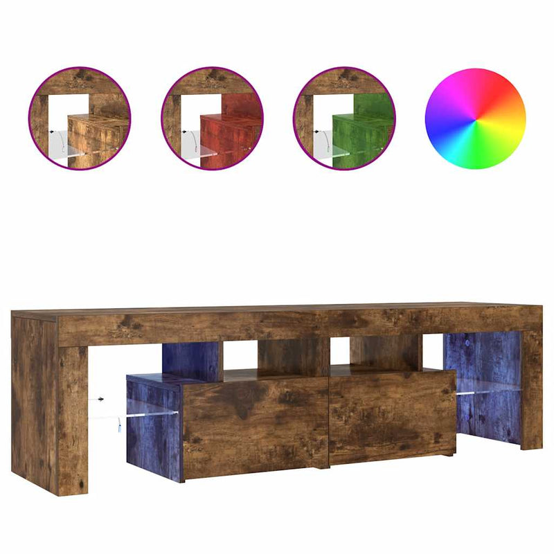 Savutammi tv-taso led-valoilla Grozdana 140x36,5x40cm
